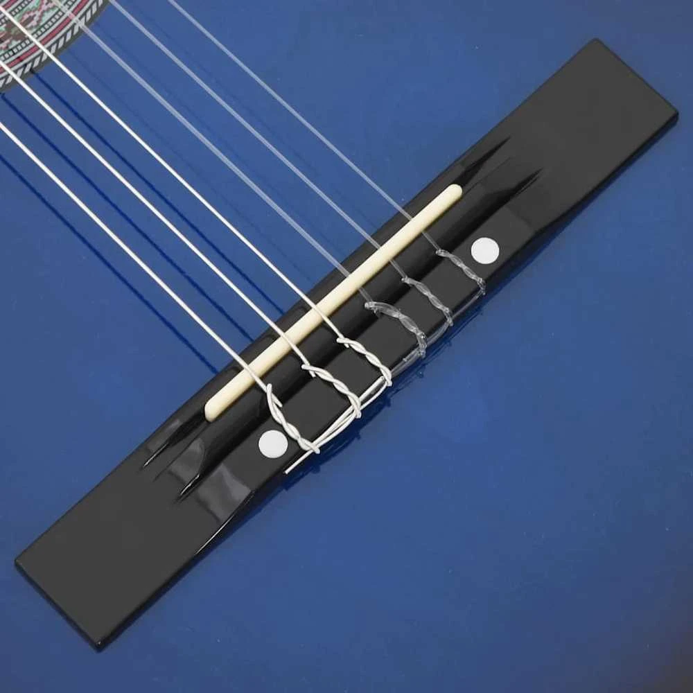 Klasikinės gitaros rinkinys, 12 dalių, mėlynas, 38", 6 stygos