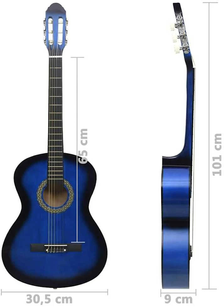 Klasikinės gitaros rinkinys pradedantiesiems, 12 dalių, 4/4 39"