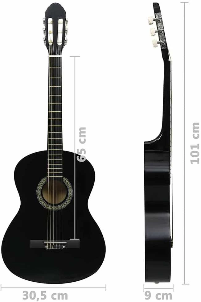 Klasikinės gitaros rinkinys pradedantiesiems, 12 dalių, 4/4 39"