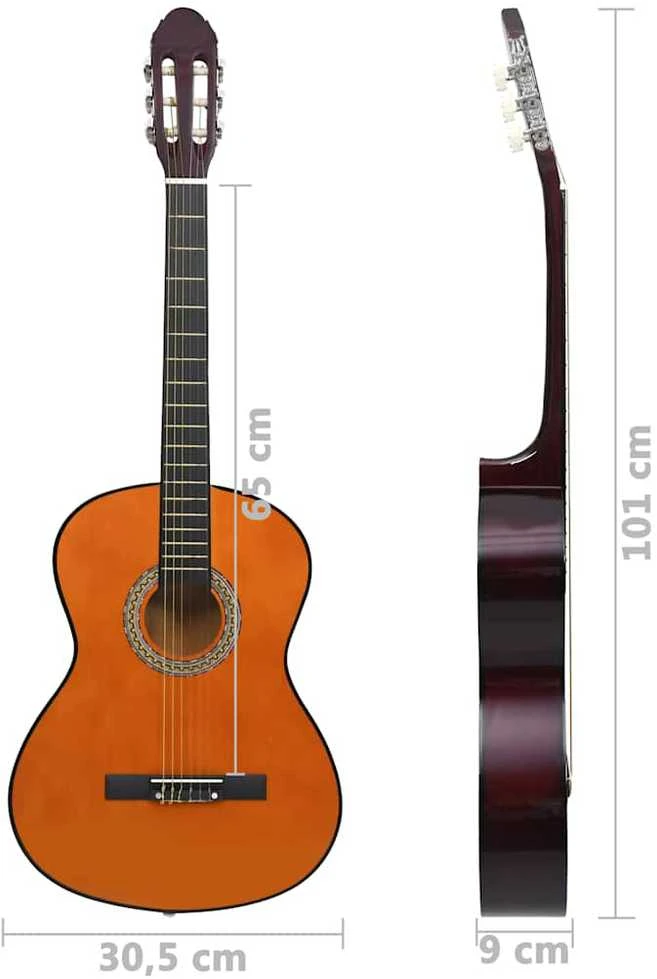 Klasikinės gitaros rinkinys pradedantiesiems, 12 dalių, 4/4 39"