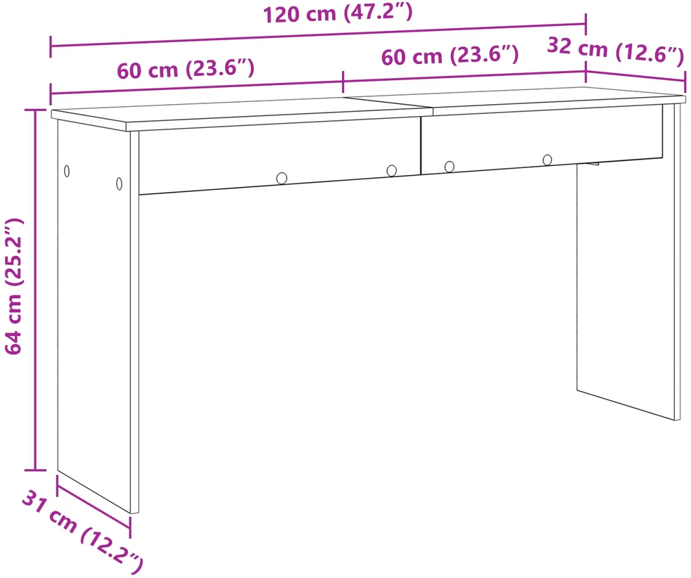 Klaviatūros stovas Betono pilka 120 x 32 x 64 cm