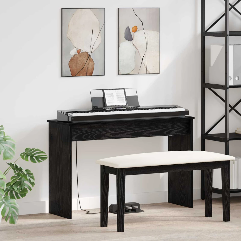 Klaviatūros stovas Juodas ąžuolas 100 x 32 x 64 cm