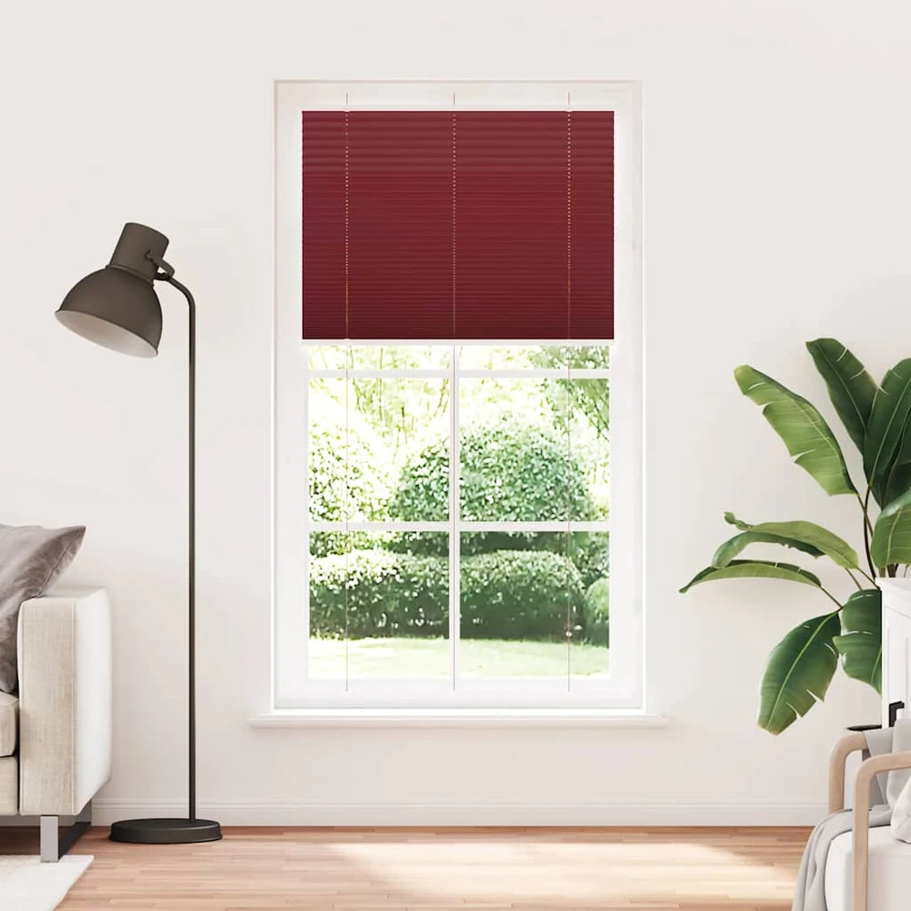 Klostuotos žaliuzės, bordo spalvos, 105x200 cm, audinys, plotis 104,4 cm, poliesteris