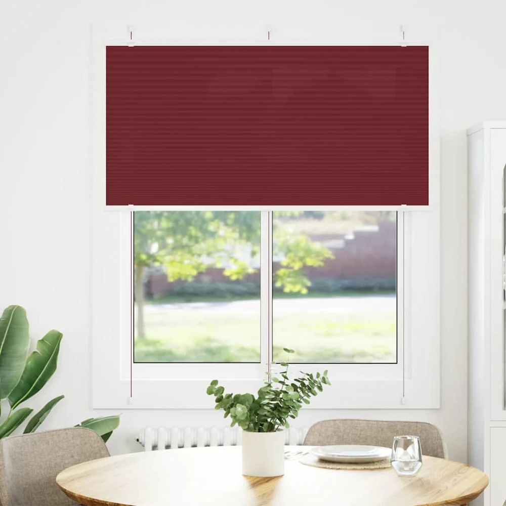 Klostuotos žaliuzės, bordo spalvos, 115x100 cm, audinys, plotis 114,4 cm, poliesteris