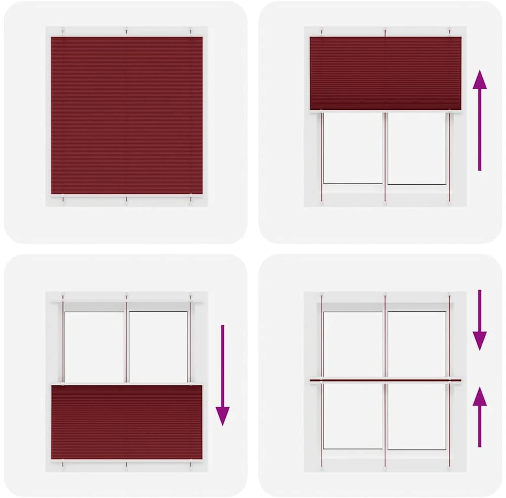 Klostuotos žaliuzės, bordo spalvos, 115x100 cm, audinys, plotis 114,4 cm, poliesteris