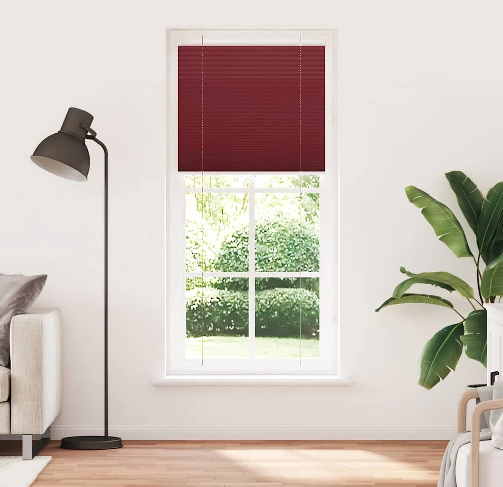 Klostuotos žaliuzės, bordo spalvos, 90x200 cm, audinys, plotis 89,4 cm, poliesteris