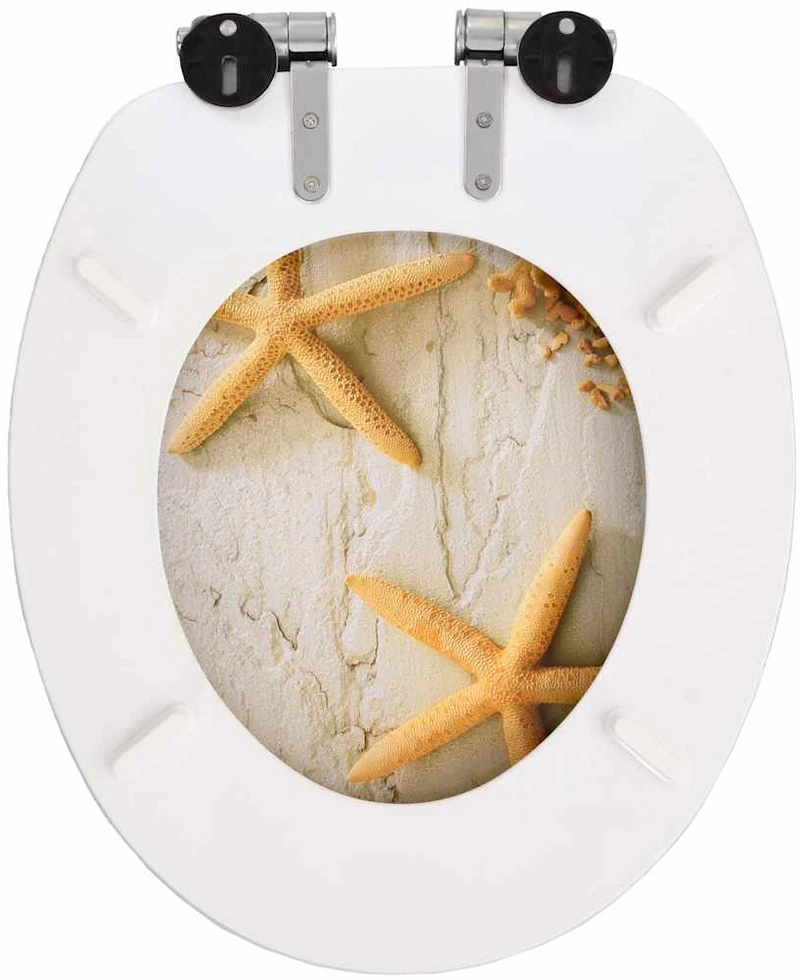 Klozeto sėdynė su minkšto uždar. dang., MDF, su jūros žvaigžd.