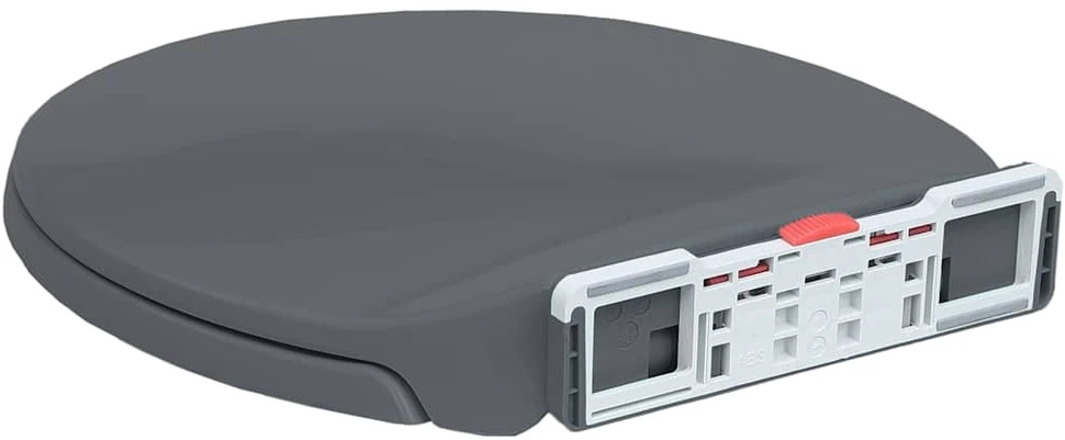 Klozeto sėdynė su soft-close mechanizmu, pilka, ovali