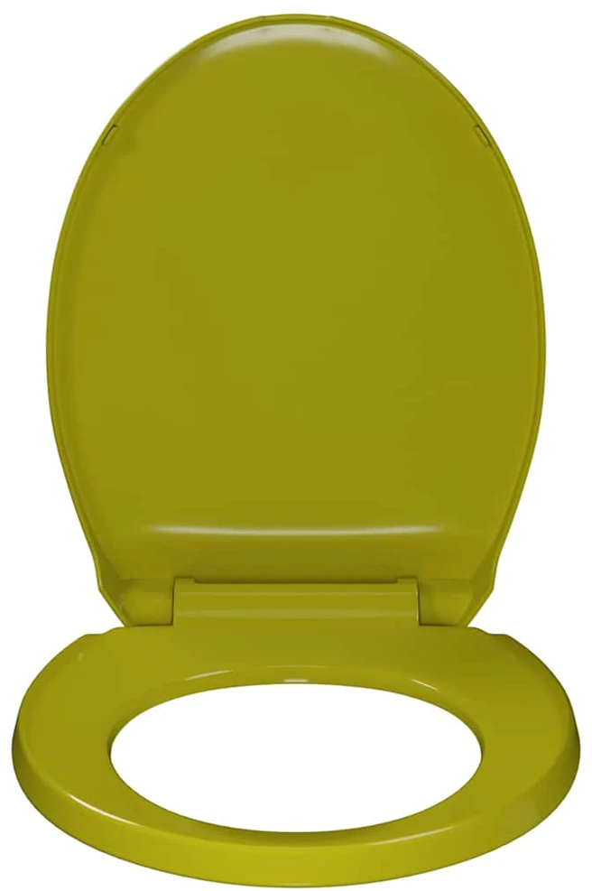 Klozeto sėdynė su soft-close mechanizmu, žalios spalvos, ovali