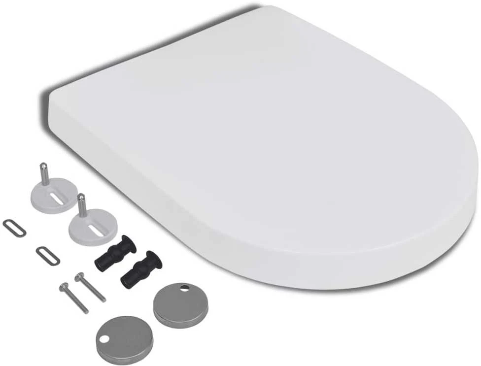 Klozeto sėdynė su Soft Close mechanizmu, kvadrato formos, balta
