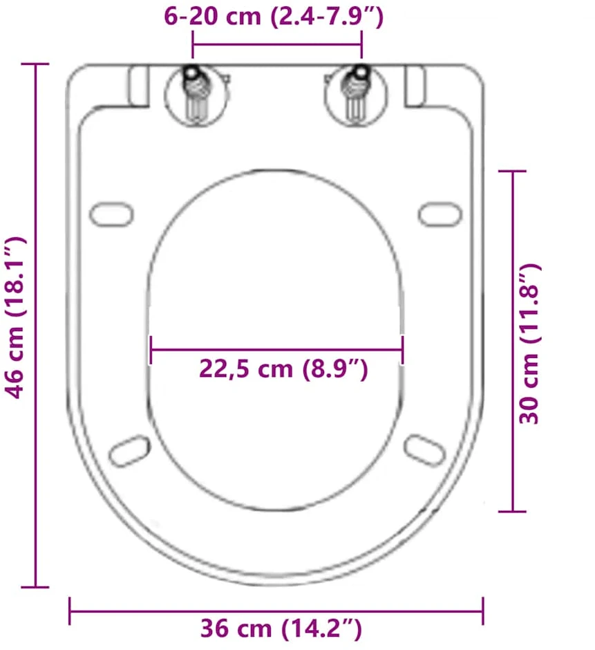 Klozeto sėdynė su Soft-close mechanizmu, juoda