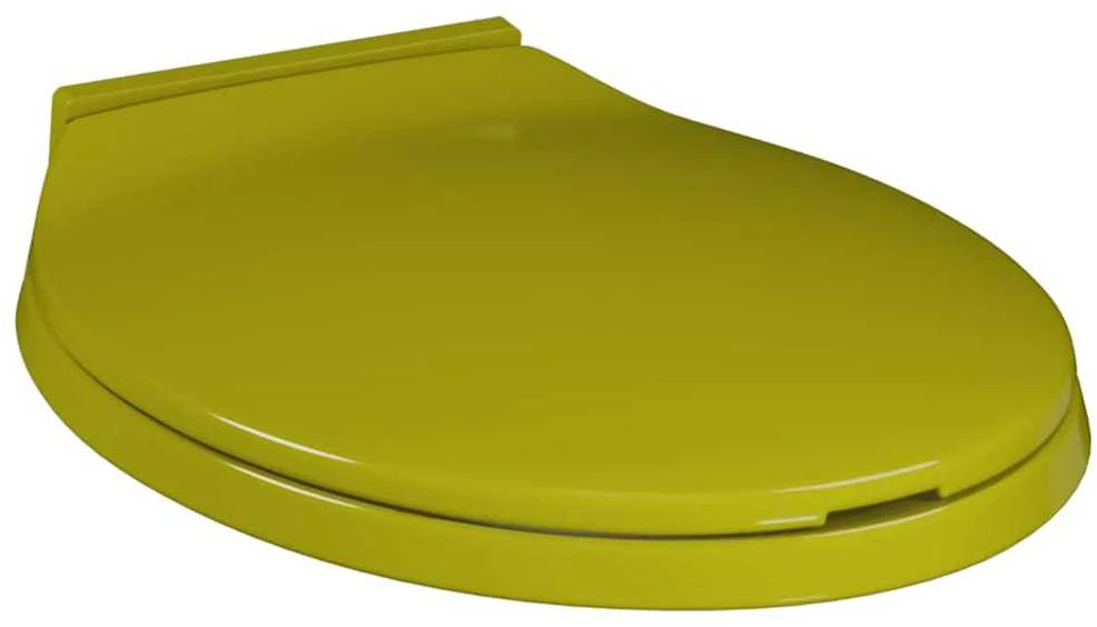 Klozeto sėdynė su soft-close mechanizmu, žalios spalvos, ovali