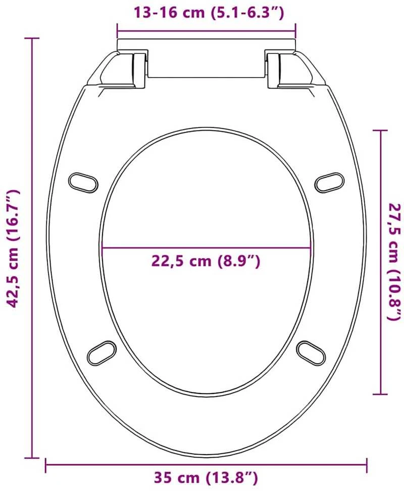 Klozeto sėdynė su soft-close mechanizmu, abrikoso, ovali