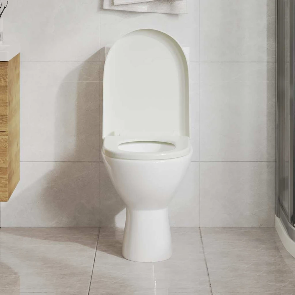 Klozeto sėdynė su Soft Close mechanizmu, kvadrato formos, balta