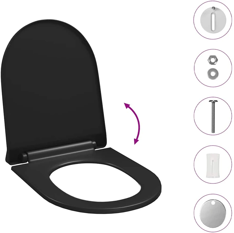 Klozeto sėdynė su Soft-close mechanizmu, juoda