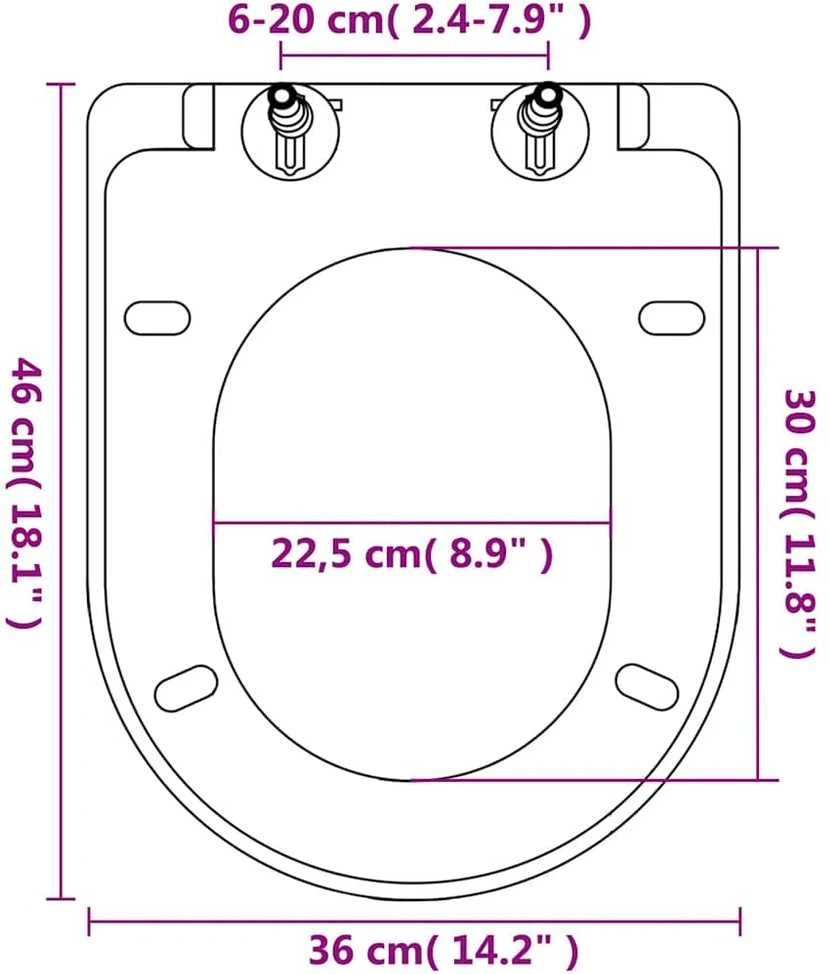 Klozeto sėdynė su Soft Close mechanizmu, kvadrato formos, balta