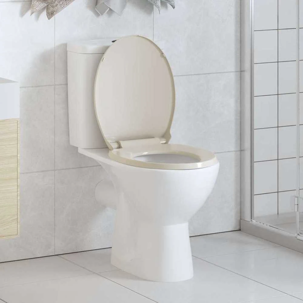 Klozeto sėdynė su soft-close mechanizmu, abrikoso, ovali