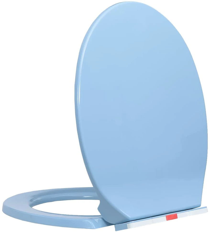 Klozeto sėdynė su soft-close mechanizmu, mėlyna, ovali