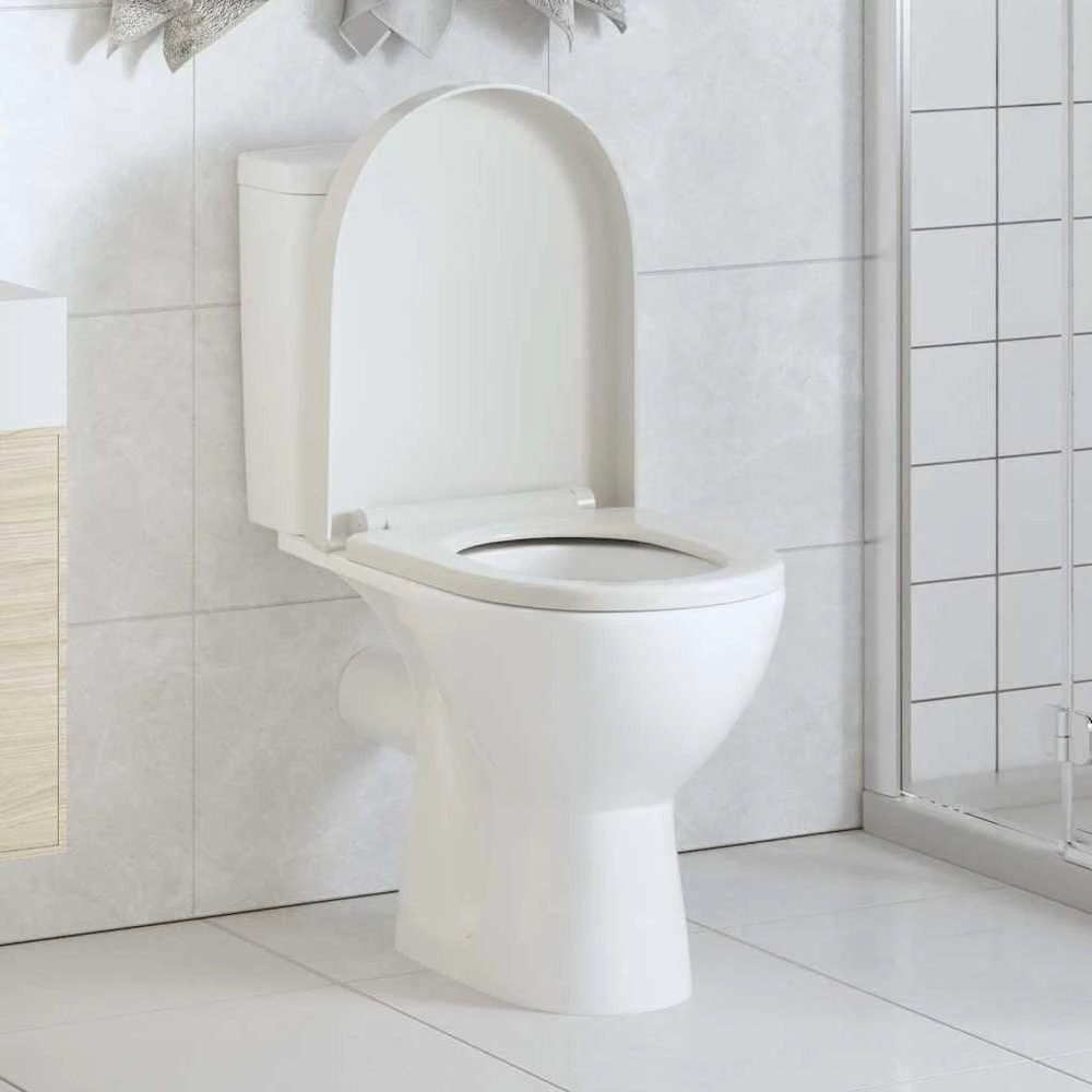 Klozeto sėdynė su Soft Close mechanizmu, kvadrato formos, balta