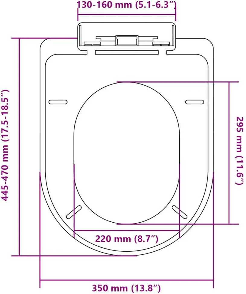 Klozeto sėdynė su Soft Close mechanizmu, balta, ovalo formos