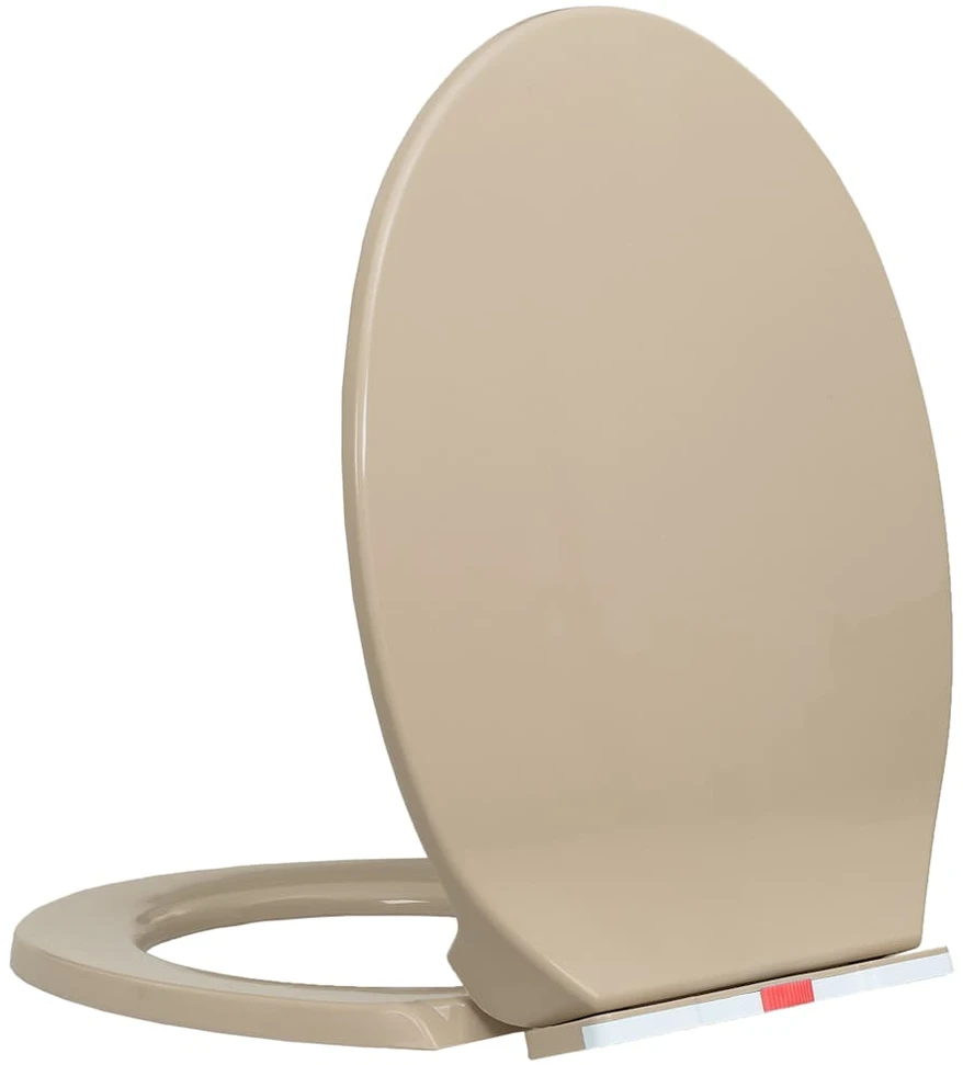 Klozeto sėdynė su soft-close mechanizmu, smėlio spalvos, ovali