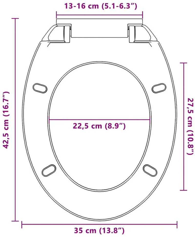 Klozeto sėdynė su soft-close mechanizmu, pilkos spalvos, ovali