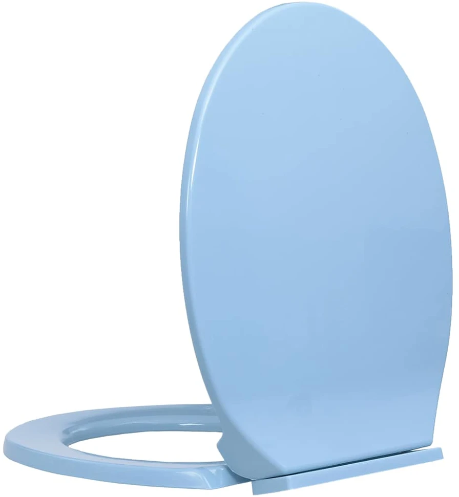 Klozeto sėdynė su soft-close mechanizmu, mėlynos spalvos, ovali