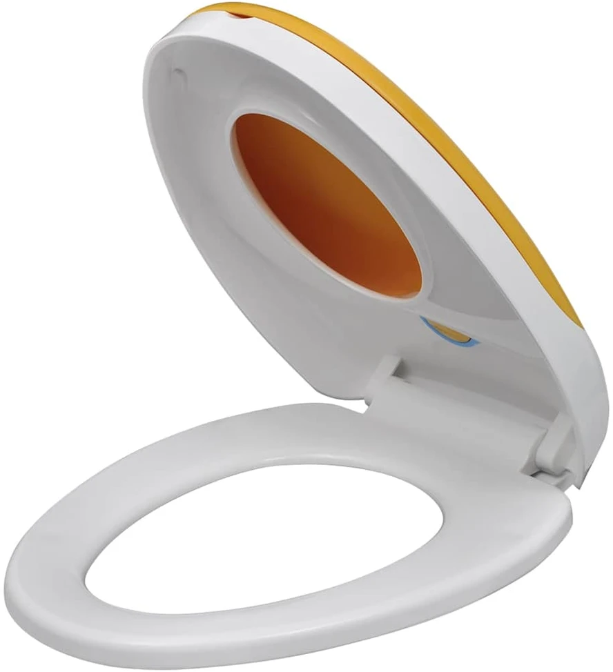 Klozeto sėdynės, 2vnt., baltos ir geltonos, plastikas