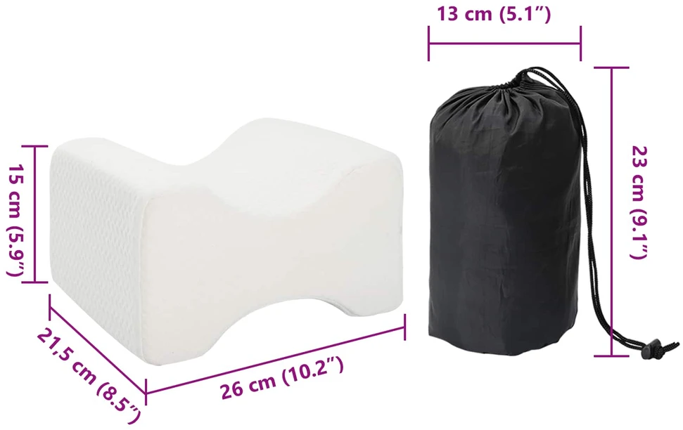 Knee Pillow Baltas Atminties putplastis ir poliesteris
