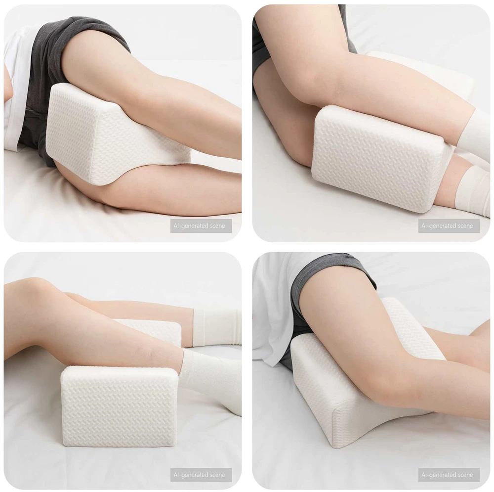 Knee Pillow Baltas Atminties putplastis ir poliesteris