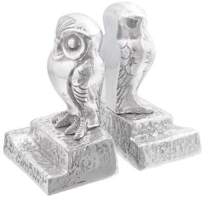 Knygų atramos 2 vnt. Sidabro 12 x 9 x 19 cm Aliuminis