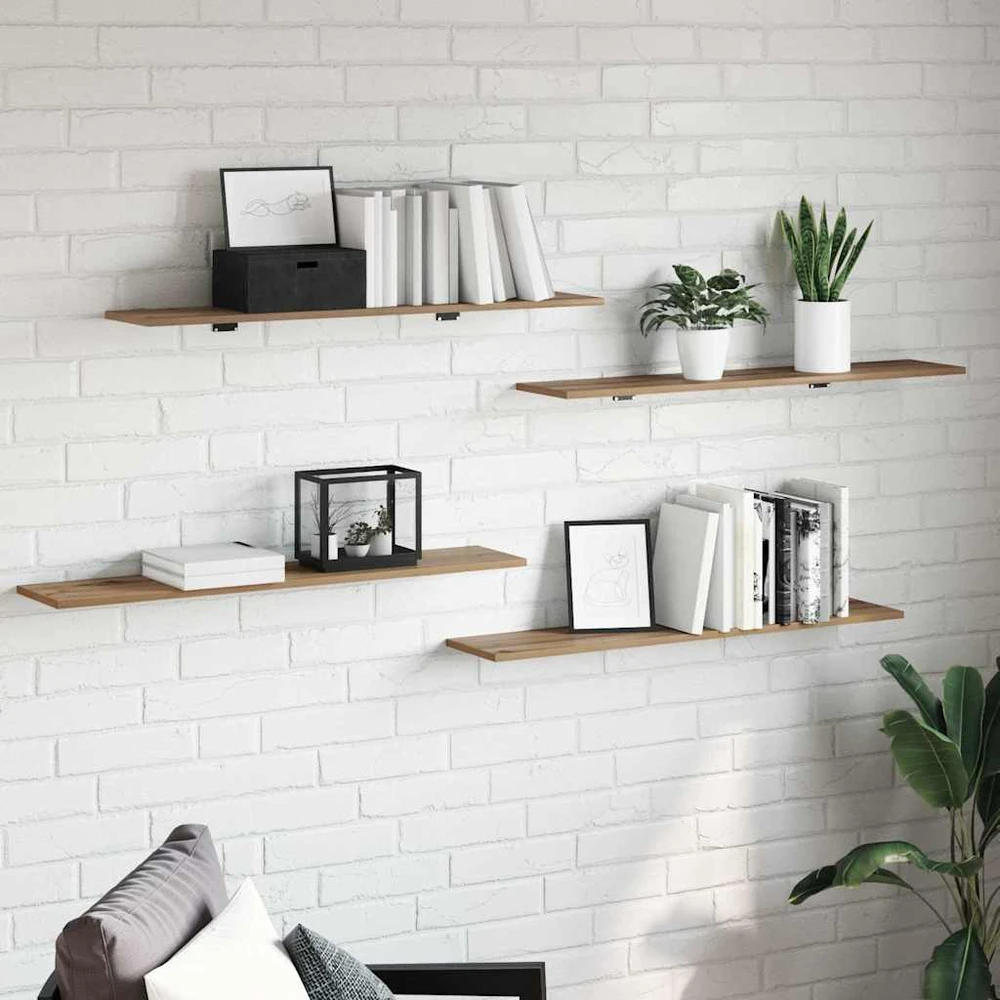 Knygų lentyna 3 aukštų 4 vnt. 100 x 20 x 1,5 cm Ruda
