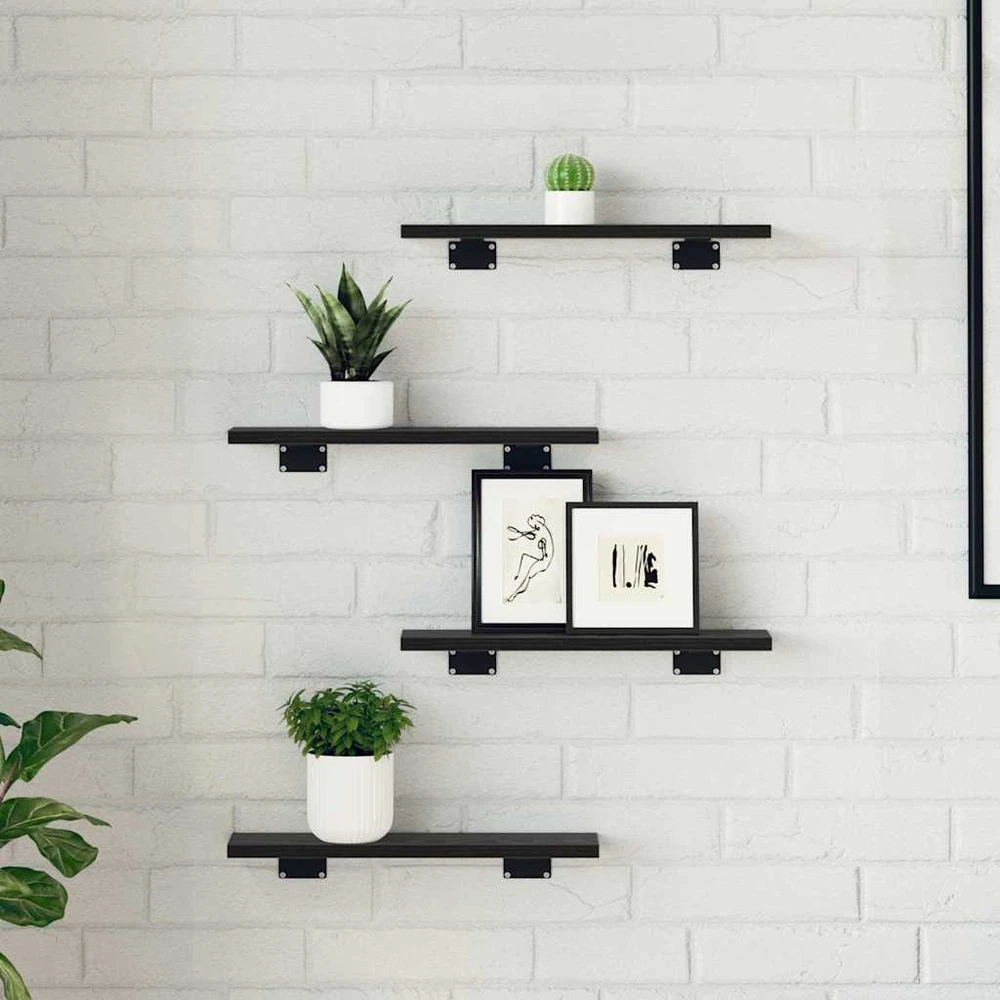 Knygų lentyna 3 aukštų 4 vnt. 40 x 10 x 1,5 cm Apdirbta mediena