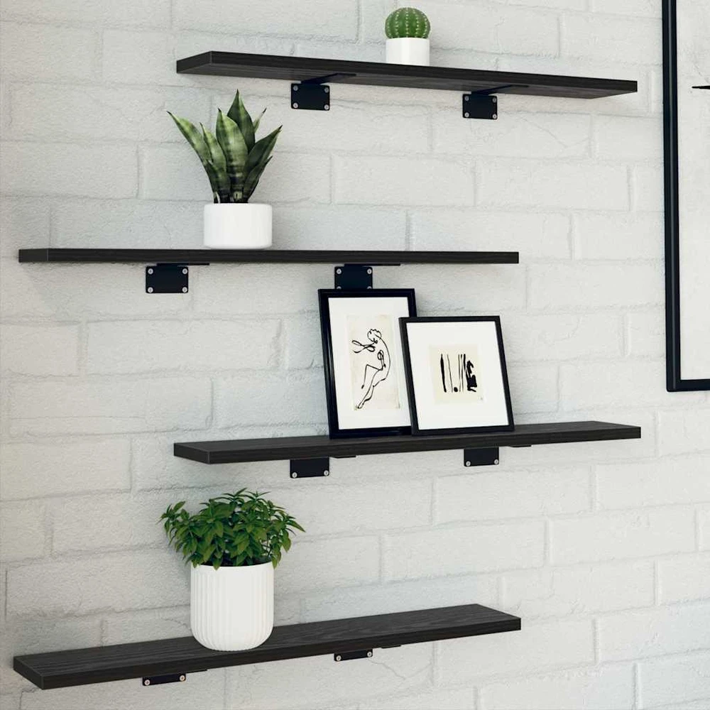 Knygų lentyna 3 aukštų 4 vnt. 60 x 10 x 1,5 cm Apdirbta mediena