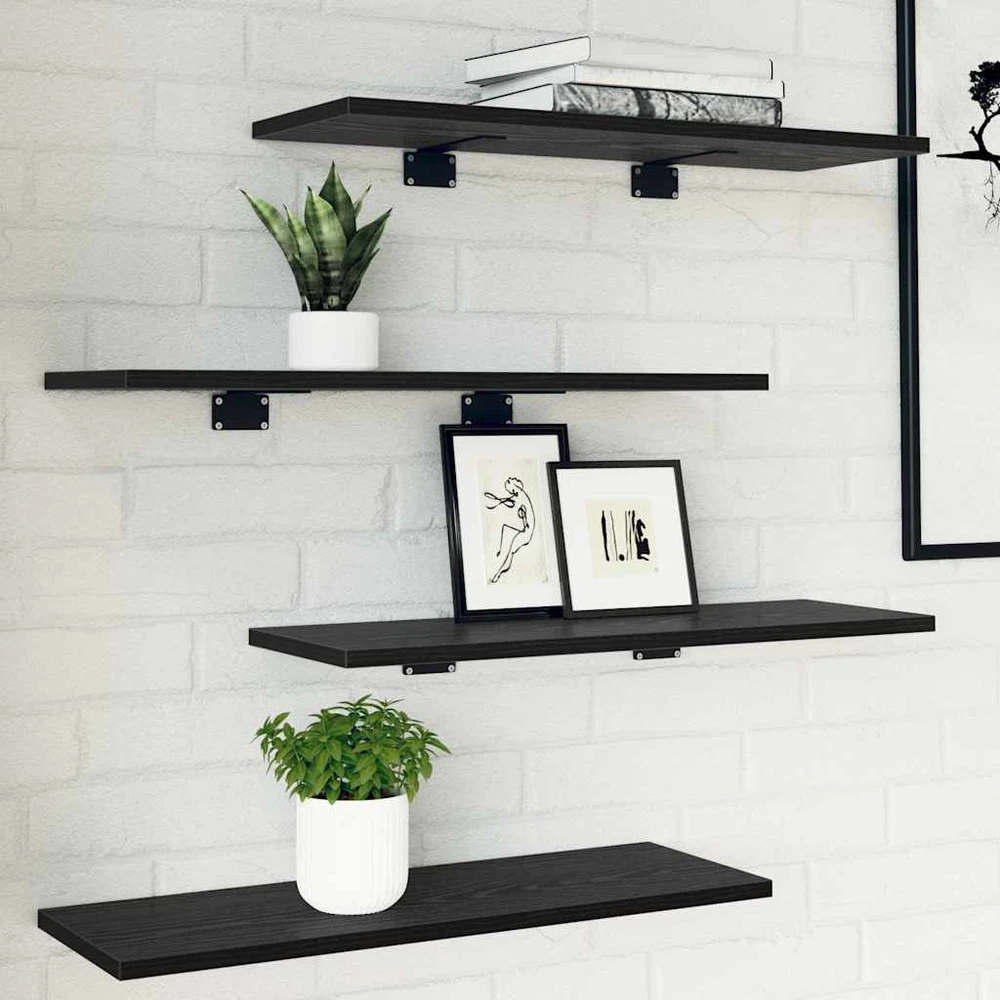 Knygų lentyna 3 aukštų 4 vnt. 60 x 20 x 1,5 cm Apdirbta mediena
