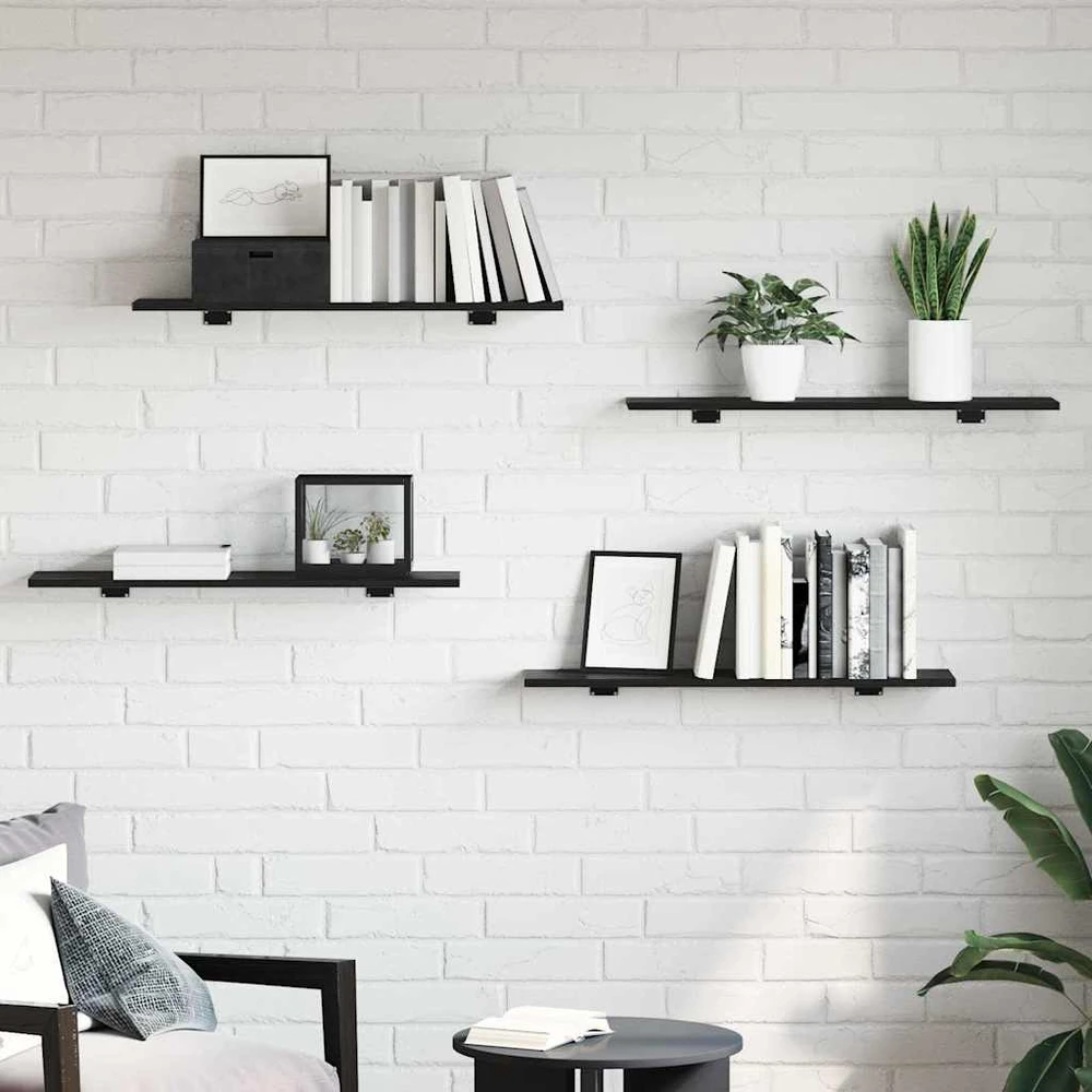 Knygų lentyna 3 aukštų 4 vnt. 80 x 20 x 1,5 cm Apdirbta mediena