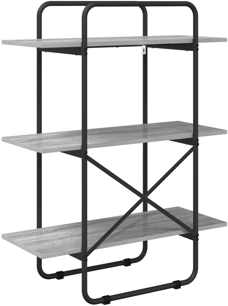 Knygų lentyna 3 aukštų 60 x 35 x 105 cm PB Pilka Sonoma