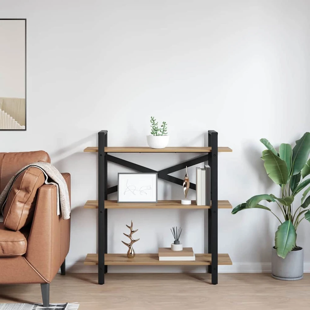 Knygų lentyna 3 lygių 100 x 33,5 x 102 cm Apdirbta mediena