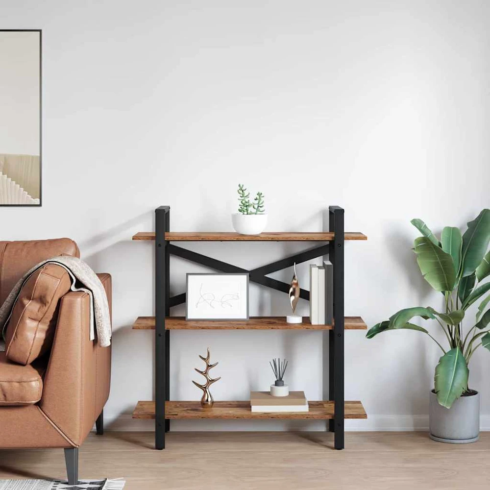 Knygų lentyna 3 lygių 100 x 33,5 x 102 cm Apdirbta mediena