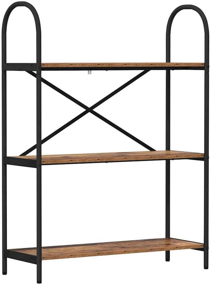 Knygų lentyna 3 lygių 80 x 30 x 109 cm Apdirbta mediena