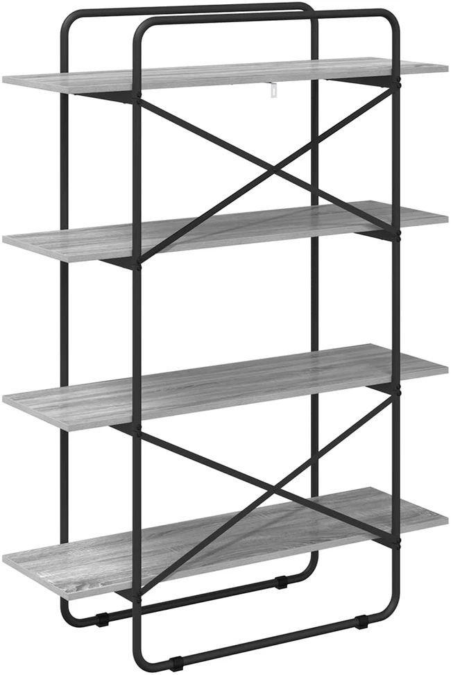 Knygų lentyna 4 aukštų 100 x 35 x 140 cm PB Pilka Sonoma