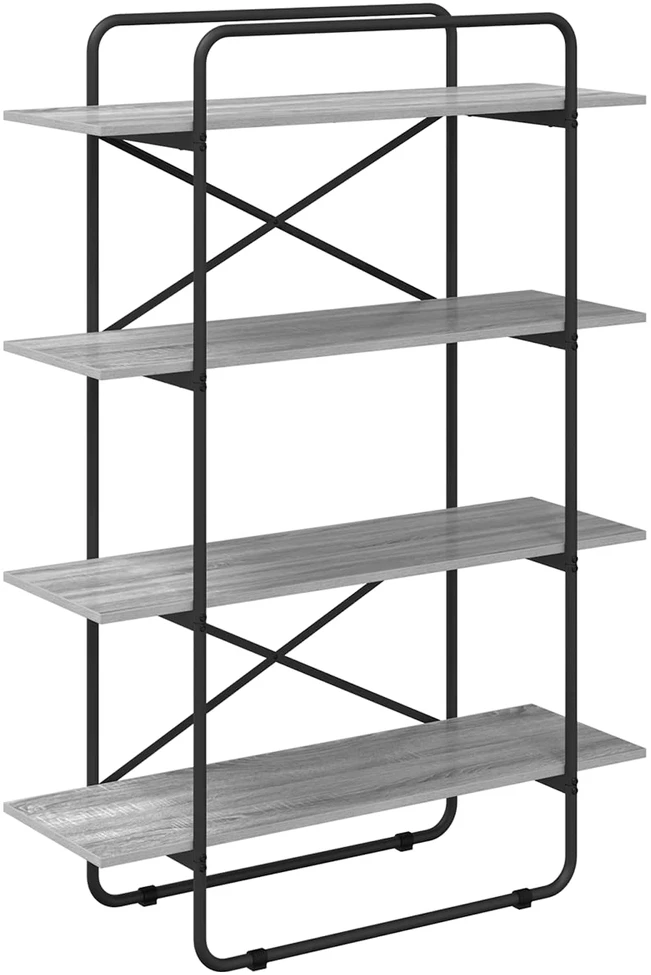 Knygų lentyna 4 aukštų 100 x 35 x 140 cm PB Pilka Sonoma