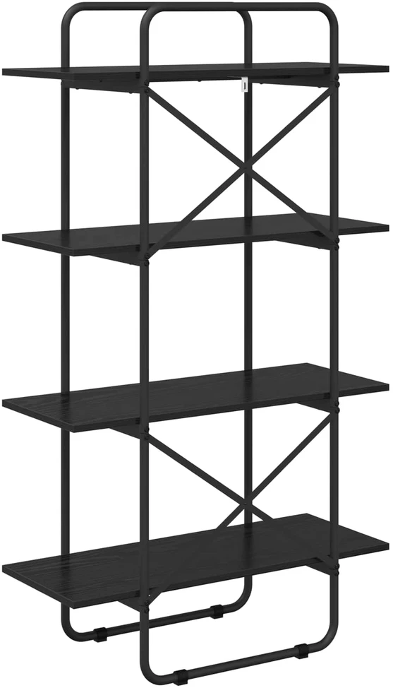 Knygų lentyna 4 aukštų 80 x 35 x 140 cm PB Juodojo ąžuolo