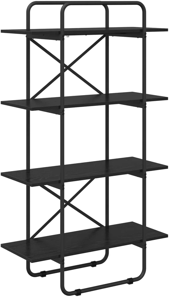 Knygų lentyna 4 aukštų 80 x 35 x 140 cm PB Juodojo ąžuolo