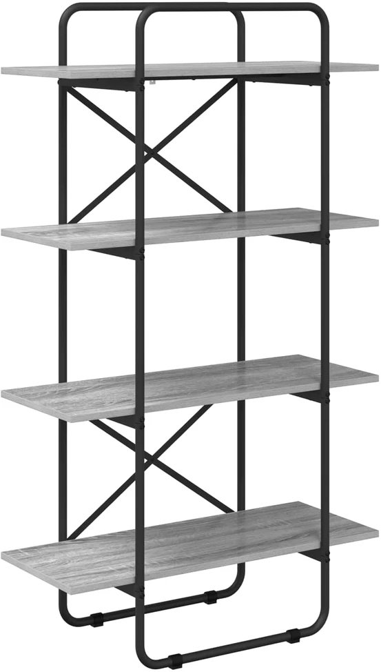 Knygų lentyna 4 aukštų 80 x 35 x 140 cm PB Pilka Sonoma