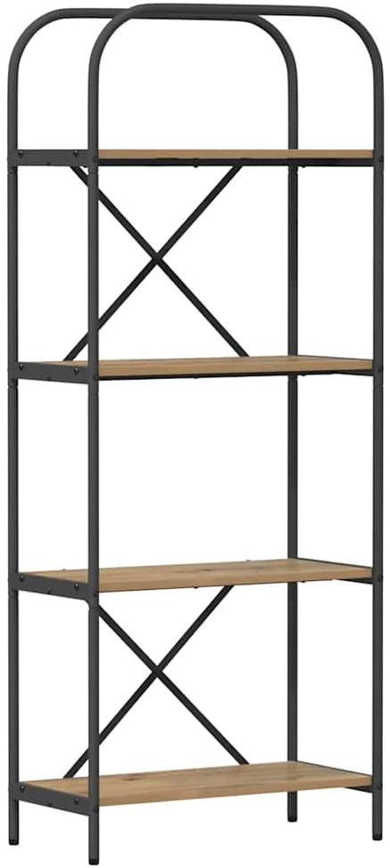 Knygų lentyna 4 lygių 60 x 30 x 146 cm Apdirbta mediena