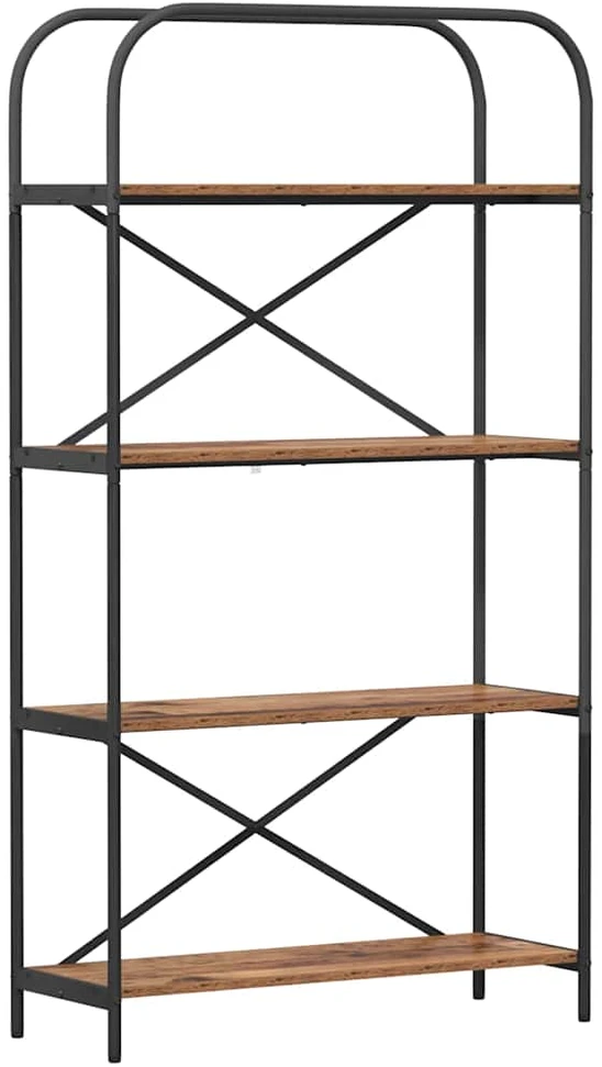 Knygų lentyna 4 lygių 80 x 30 x 146 cm Apdirbta mediena