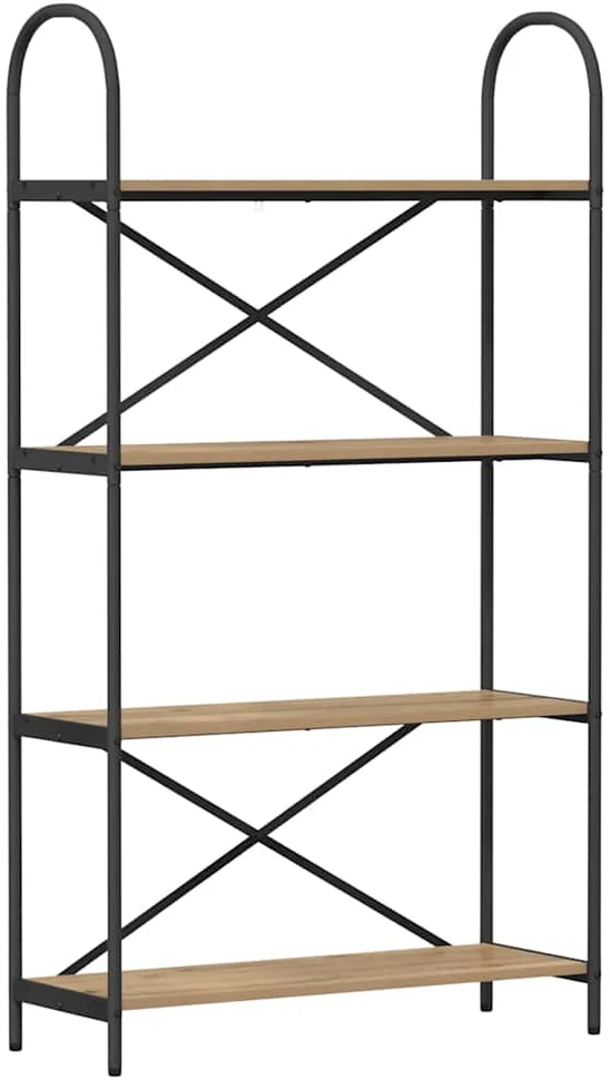 Knygų lentyna 4 lygių 80 x 30 x 146 cm Apdirbta mediena
