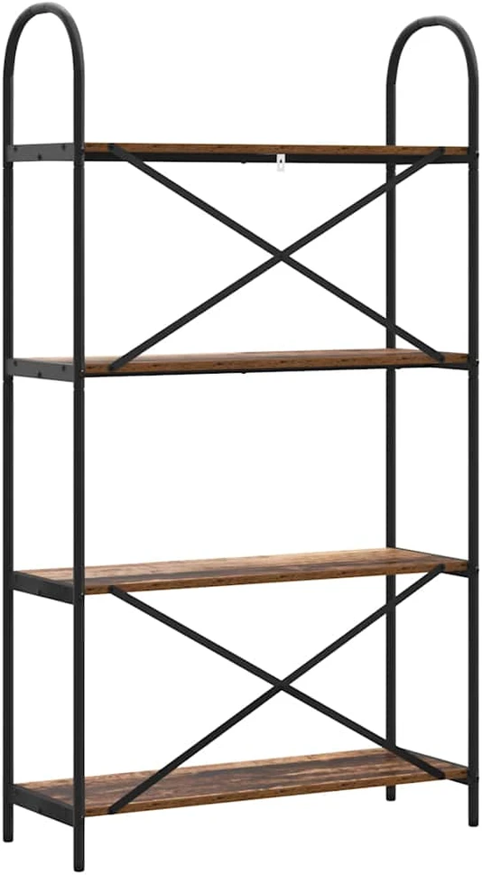 Knygų lentyna 4 lygių 80 x 30 x 146 cm Apdirbta mediena