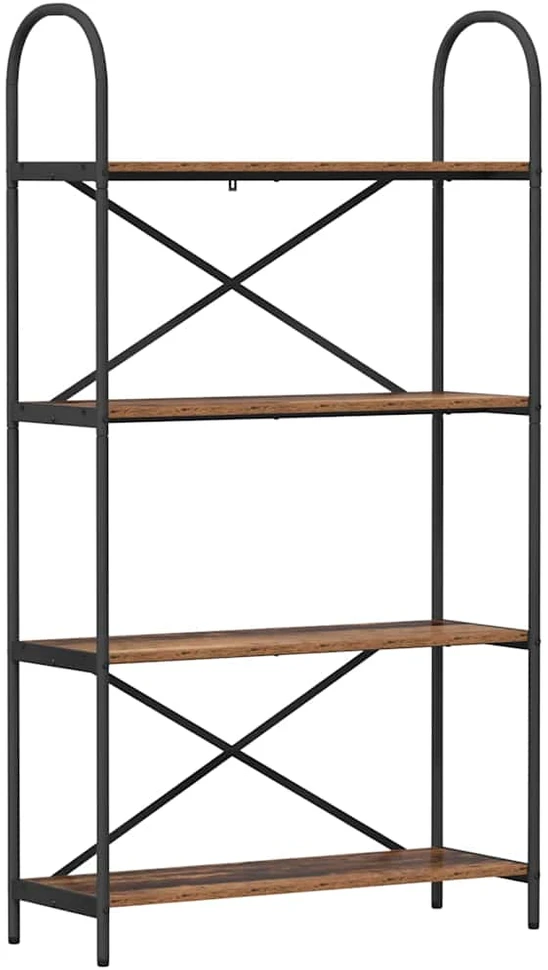 Knygų lentyna 4 lygių 80 x 30 x 146 cm Apdirbta mediena